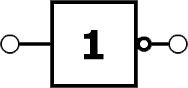 IEC NOT Gate (inverter) symbol